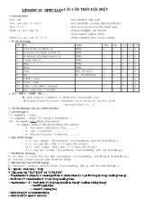 Tài liệu ôn thi THPT Quốc gia môn Tiếng Anh - Lesson 10 Special  Các cấu trúc đặc biệt